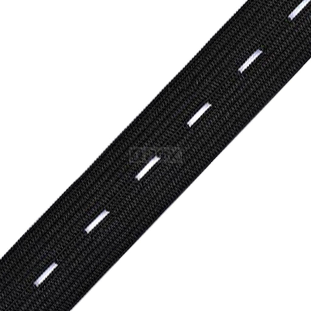 Резинка перфорированная 20мм 8,5 гр/м цв черный (уп 30м/600м) ПФК — ПФКР Резинка перфорированная 20мм 8,5 гр/м цв черный (уп 30м/600м) ПФК