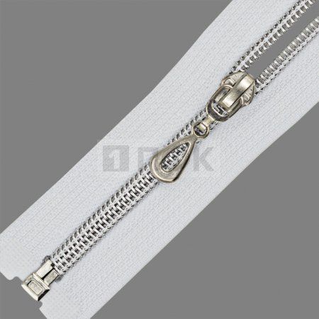 Молния спиральная (витая) тип 7 75см арт.0325 разъем цв 101 зв серебро (уп 100шт) Молния спиральная (витая) тип 7 75см арт.0325 разъем цв 101 зв серебро (уп 100шт)