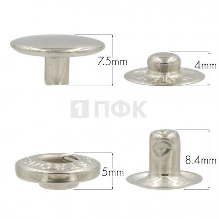 Кнопка для одежды 15мм Альфа латунь цв никель (уп 720шт) STRONG