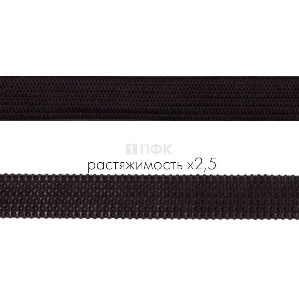 Резинка вязанная 10мм 3.7 гр/м цв черный (рул 40м/уп 200м)