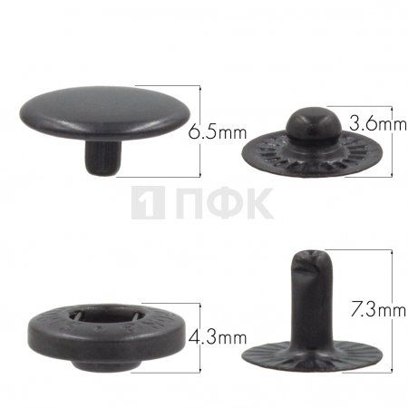 Кнопка для одежды 12,5мм Альфа латунь цв оксид (уп 1440шт) STRONG