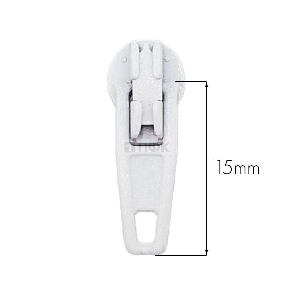 Бегунок для спиральной (витой) молнии тип 3 автомат цв 101 белый (уп 2500шт/25000шт) 1.5гр