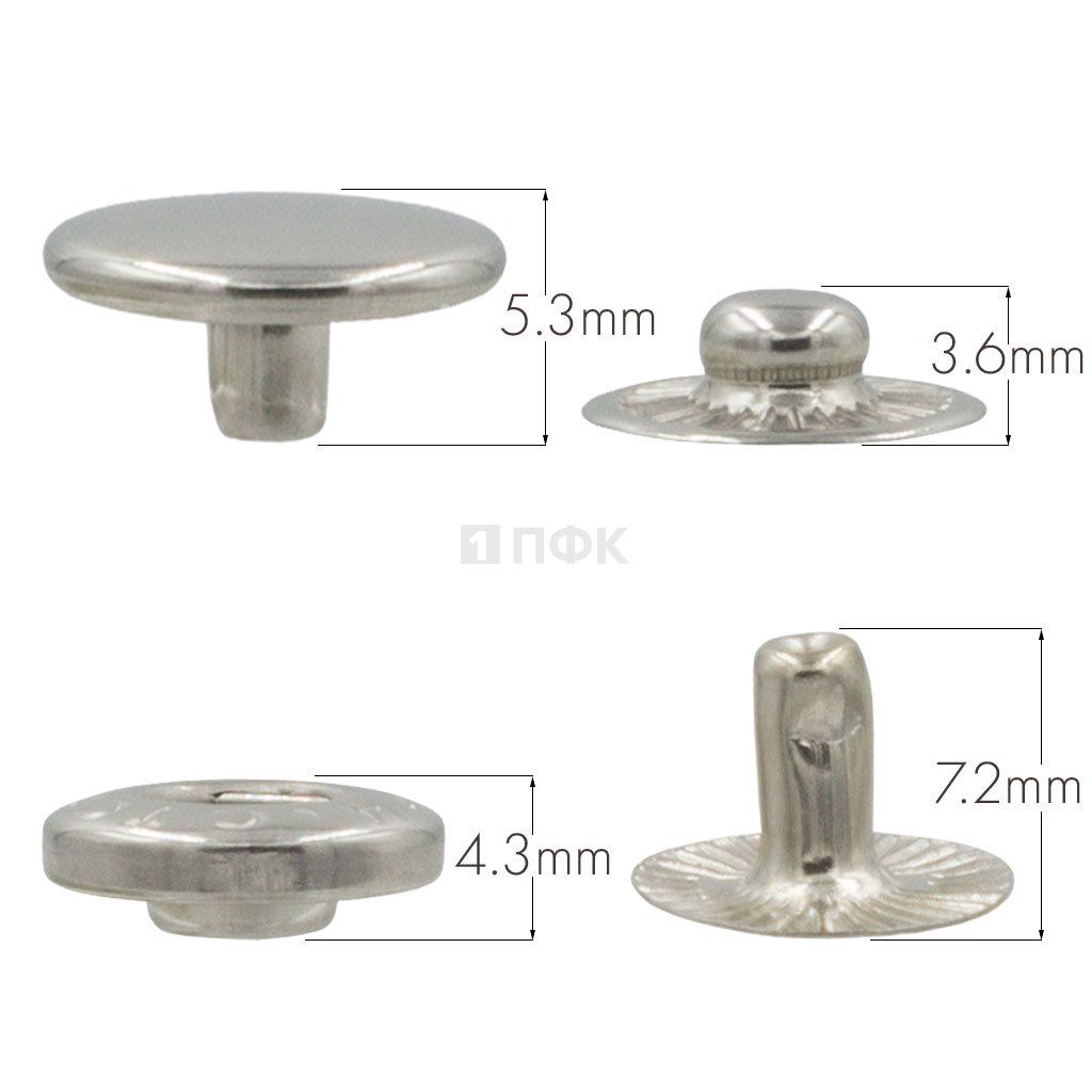 Кнопка для одежды 12,5мм Альфа нерж цв никель (уп 1440шт) STORM — ПФКР Кнопка для одежды 12,5мм Альфа нерж цв никель (уп 1440шт) STORM