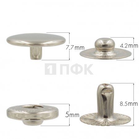 Кнопка для одежды 15мм Альфа нерж цв никель (уп 720шт) DNG