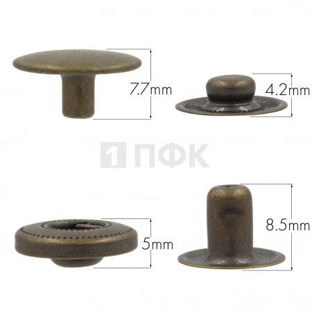 Кнопка для одежды 15мм Альфа нерж цв антик (уп 720шт) NEW STAR