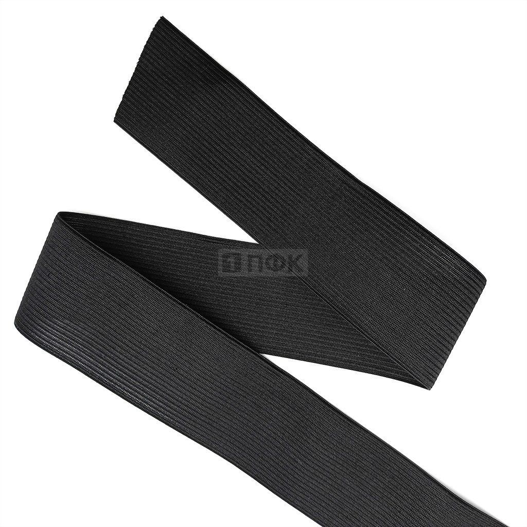 Резинка вязанная 60мм 19.98 гр/м цв черный (рул 40м/уп 200м)