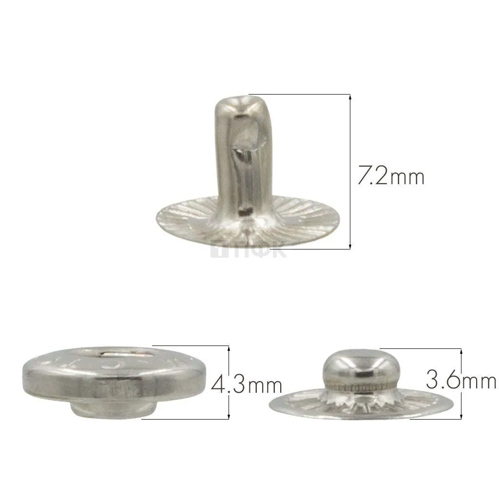 3 Части кнопки для одежды 12,5мм Альфа нерж цв никель (уп 1440шт) STORM