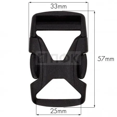 Фастекс FH-25 (защелка-трезубец) ПП 25мм цв черный (уп 1000шт)