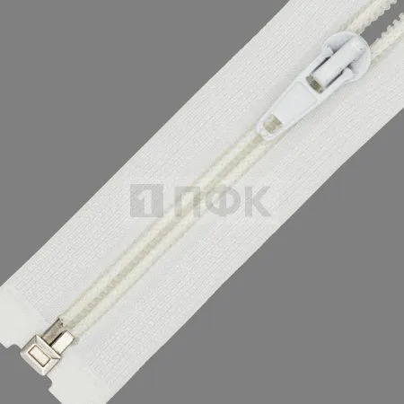 Молния спиральная (витая) тип 5 65см разъем цв 101 белый (уп 100шт)