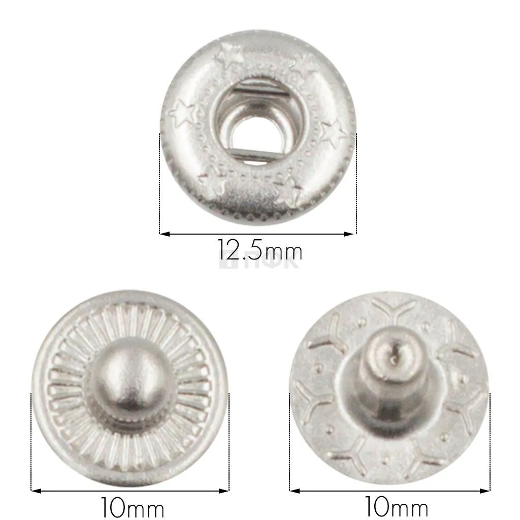 3 Части кнопки для одежды 12,5мм Альфа нерж цв никель (уп 1440шт) STORM