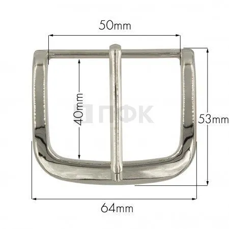 Пряжка металлическая ременная 50мм 4244 цв никель (уп 54шт)