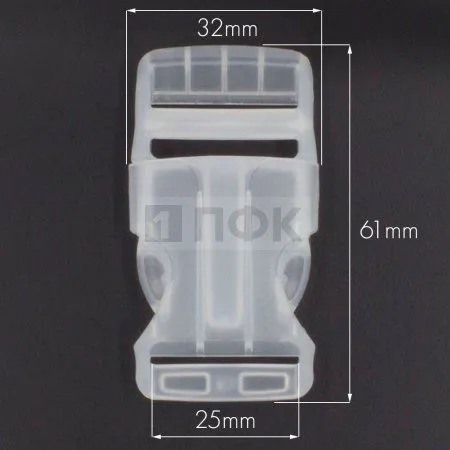 Фастекс A-25 (защелка-трезубец) ПП 25мм цв прозрачный (уп 1000шт)