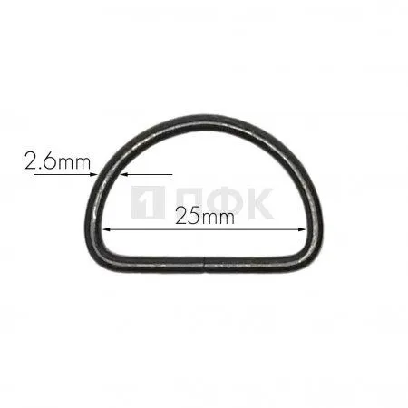 Полукольцо 25мм (толщ 2,6мм) цв никель тем (уп 1000шт/10000шт) Полукольцо 25мм (толщ 2,6мм) цв никель тем (уп 1000шт/10000шт)