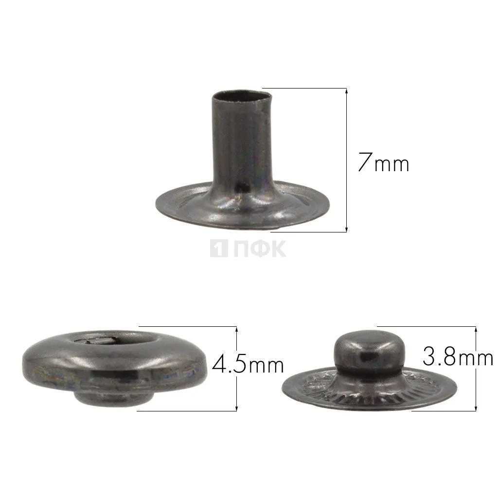 3 Части кнопки для одежды 12,5мм Альфа нерж цв никель тем (уп 1440шт) BUTTONI